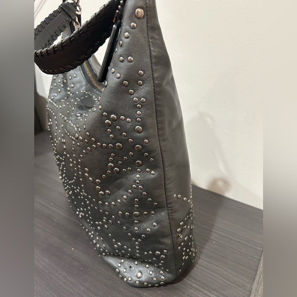Coach Celeste Convertible Studded Hobo bag in black leather EUC - Picture 9 of 12